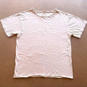 ALL OVER DISTRESSED WOMENS TAN COLOR TSHIRT SZ: M